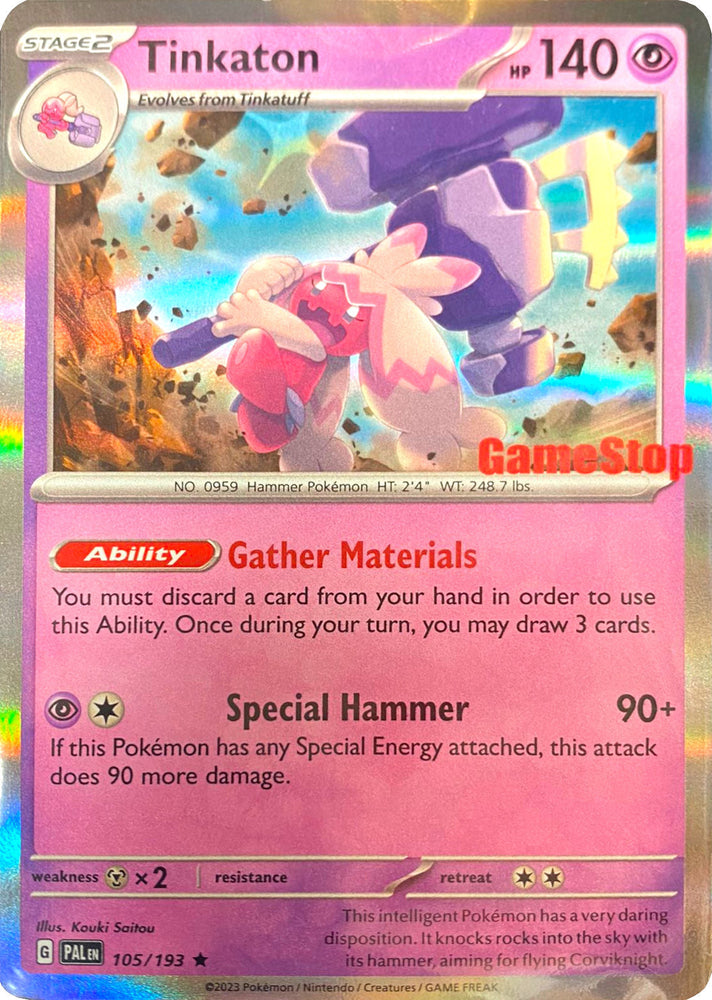 Tinkaton (105/193) (GameStop) [Scarlet & Violet: Paldea Evolved] Pokémon