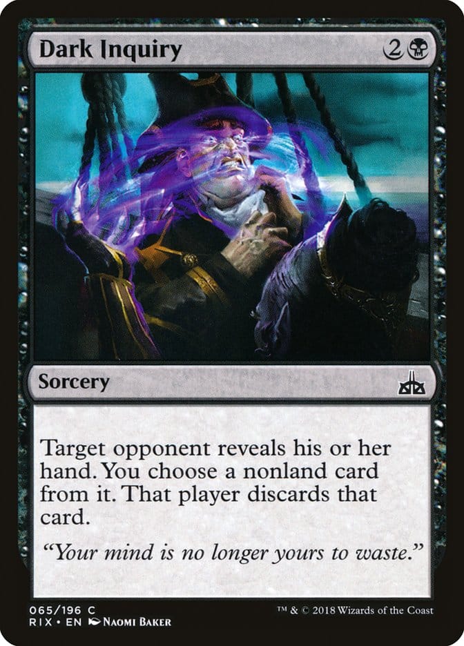 Dark Inquiry [Rivals of Ixalan] Magic: The Gathering