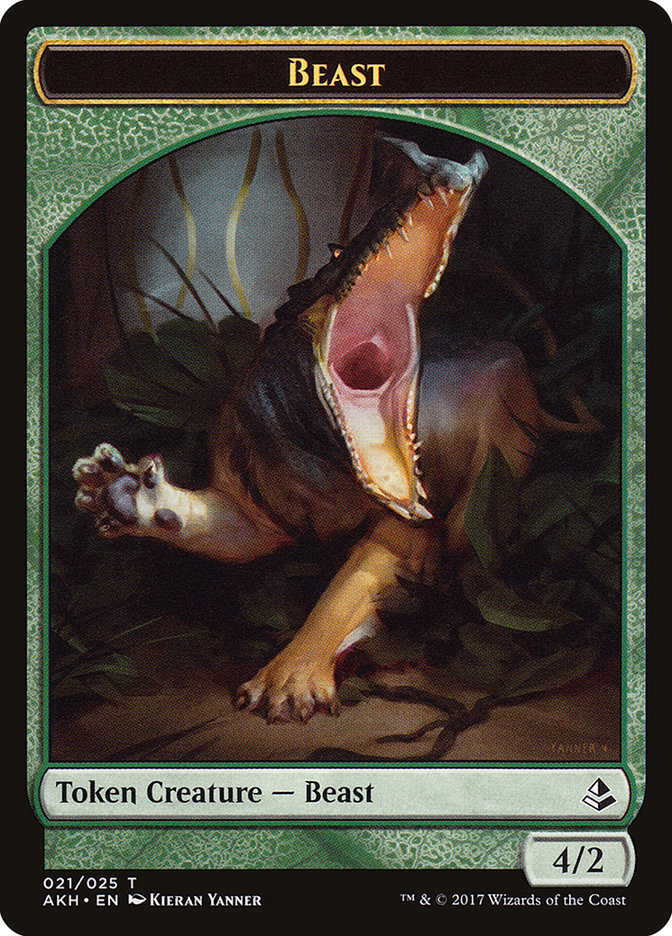 Oketra's Attendant // Beast Double-Sided Token [Amonkhet Tokens] Magic: The Gathering