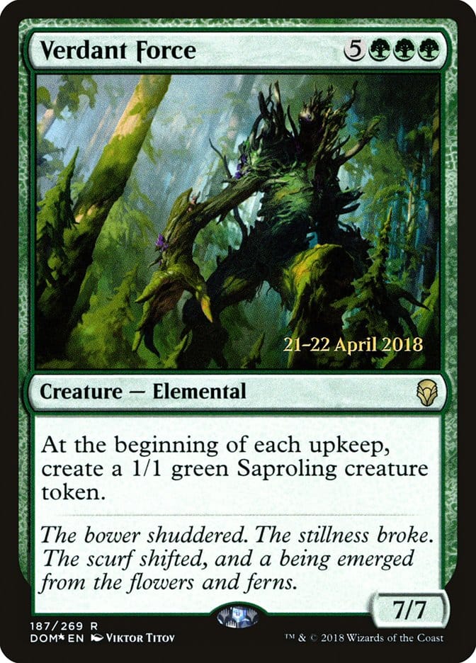 Verdant Force [Dominaria Prerelease Promos] Magic: The Gathering