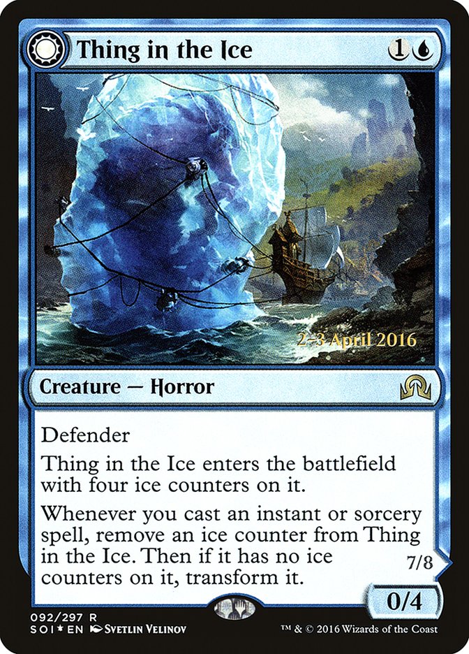 Thing in the Ice // Awoken Horror [Shadows over Innistrad Prerelease Promos] Magic: The Gathering