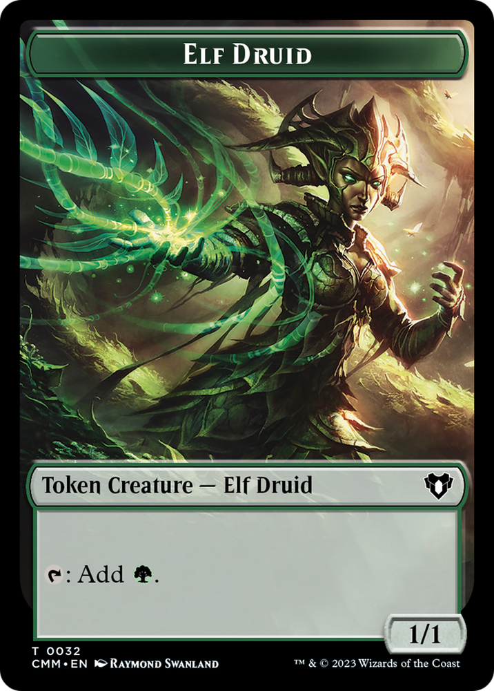 Elemental (0024) // Elf Druid Double-Sided Token [Commander Masters Tokens] Magic: The Gathering