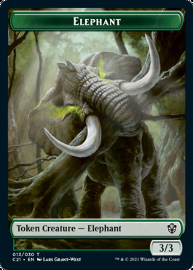 Frog Lizard // Elephant Double-Sided Token [Commander 2021 Tokens] Magic: The Gathering