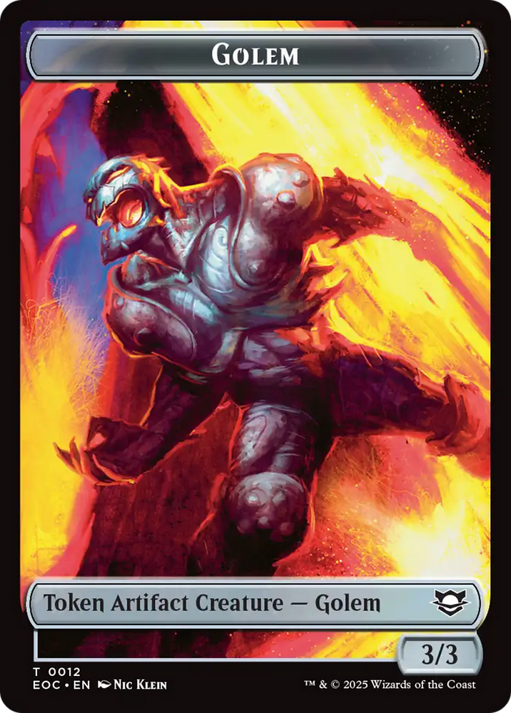 Copy // Golem (0012) Double-Sided Token [Edge of Eternities Commander Tokens] Magic: The Gathering