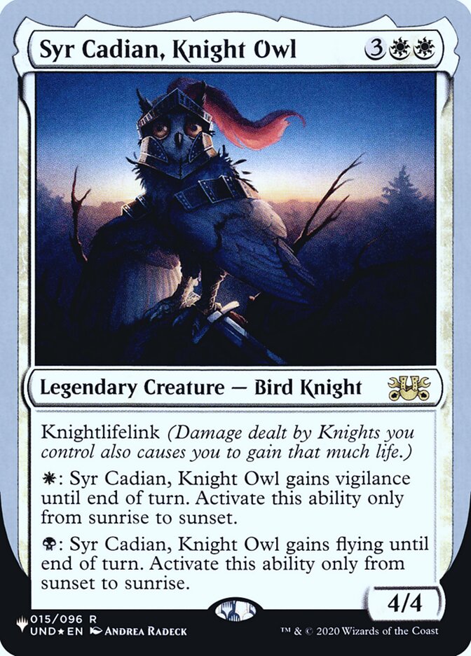 Syr Cadian, Knight Owl (Unfinity Foil Edition) [The List] Magic: The Gathering