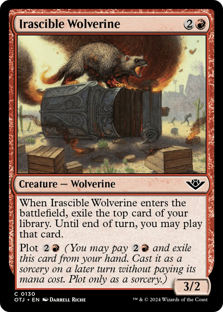 Irascible Wolverine [Outlaws of Thunder Junction] Magic: The Gathering