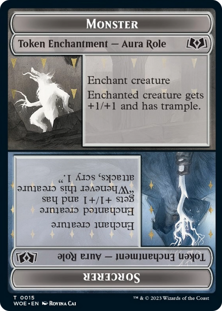 Monster Role // Sorcerer Role Token [Wilds of Eldraine Tokens] Magic: The Gathering