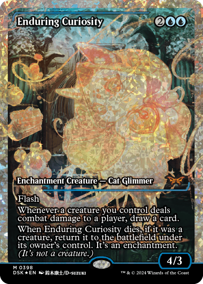 Enduring Curiosity (Japan Showcase Fracture Foil) [Duskmourn: House of Horror] Magic: The Gathering