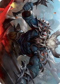 Frenzied Raider Art Card (Gold-Stamped Signature) [Kaldheim Art Series] Magic: The Gathering