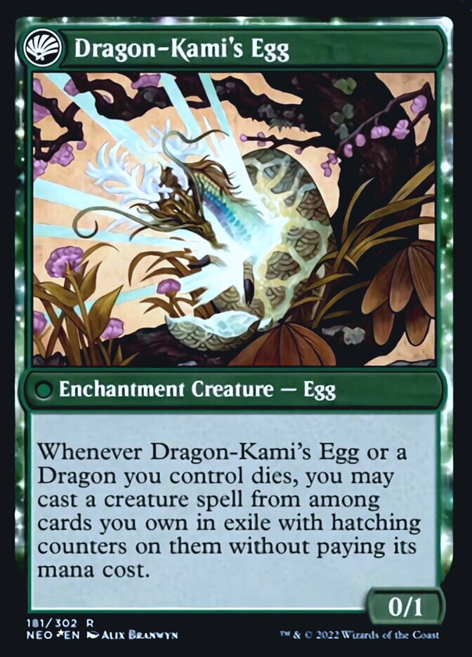 The Dragon-Kami Reborn // Dragon-Kami's Egg [Kamigawa: Neon Dynasty Prerelease Promos] Magic: The Gathering