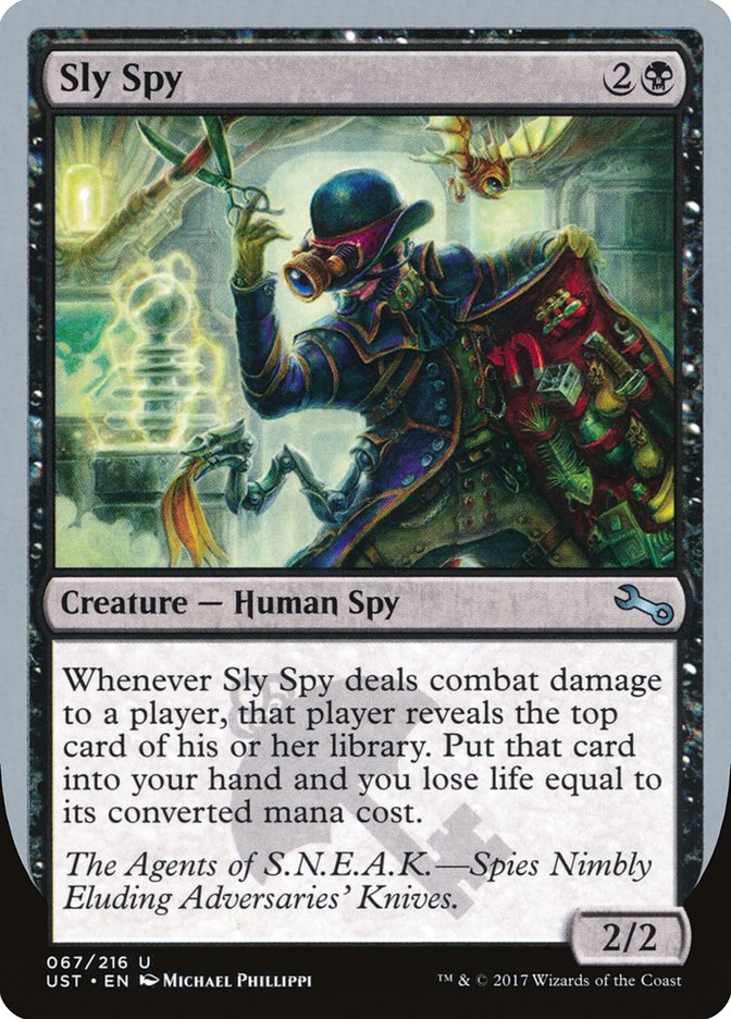 Sly Spy ("Spies Nimbly Eluding Adversaries' Knives") [Unstable] Magic: The Gathering