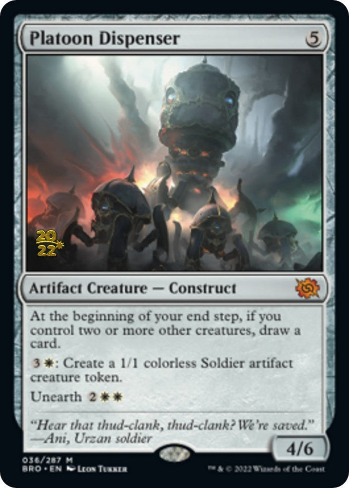 Platoon Dispenser [The Brothers' War Prerelease Promos] Magic: The Gathering
