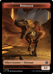 Treasure (0018) // Dinosaur (0009) Double-Sided Token [The Lost Caverns of Ixalan Tokens] Magic: The Gathering