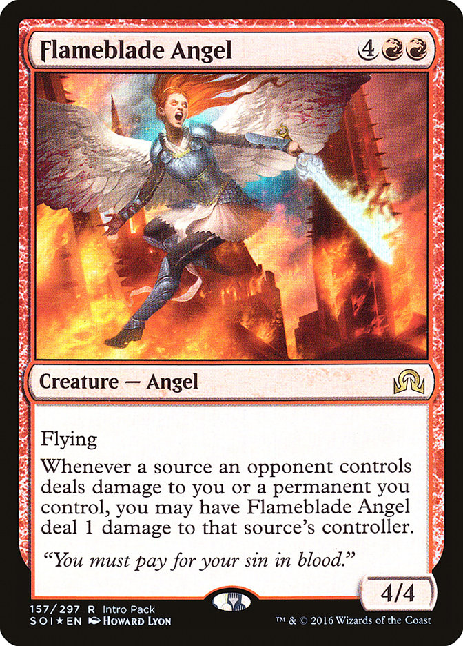 Flameblade Angel (Intro Pack) [Shadows over Innistrad Promos] Magic: The Gathering