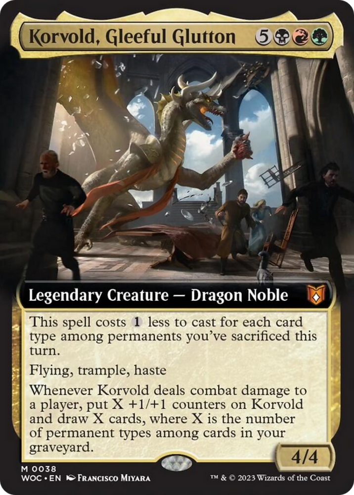 Korvold, Gleeful Glutton (Extended Art) [Wilds of Eldraine Commander] Magic: The Gathering