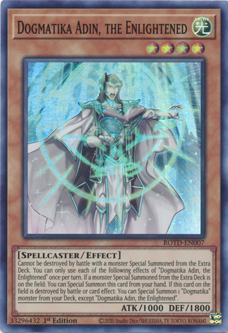 Dogmatika Adin, the Enlightened [ROTD-EN007] Super Rare - Yugioh Cards For Your TCG Needs!
