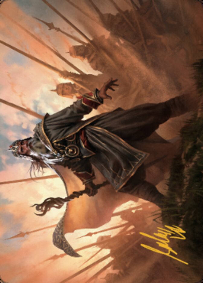 Hazezon, Shaper of Sand Art Card (Gold-Stamped Signature) [Dominaria United Art Series] Magic: The Gathering