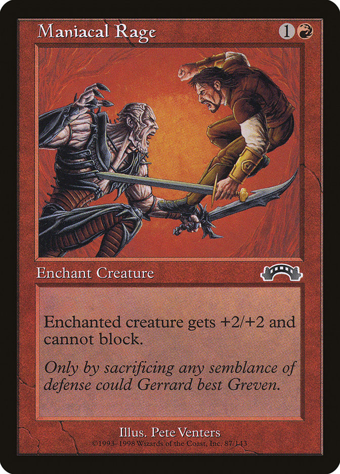 Maniacal Rage [Exodus] Magic: The Gathering