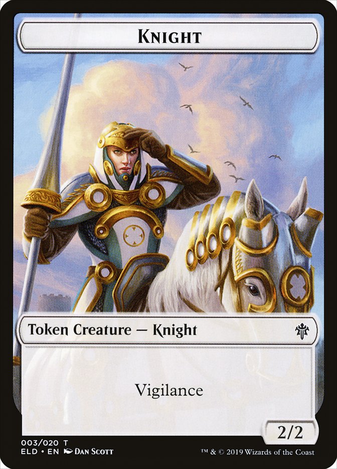 Knight Token [Throne of Eldraine Tokens] Magic: The Gathering