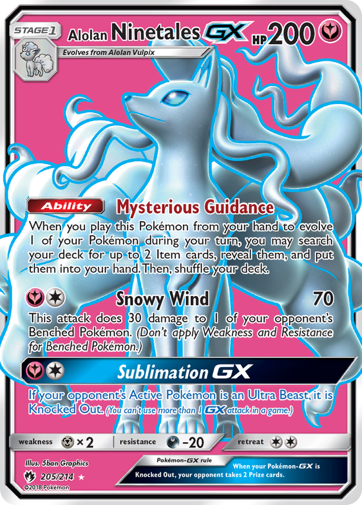 Alolan Ninetales GX (205/214) [Sun & Moon: Lost Thunder] Pokémon