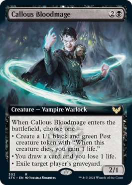 Callous Bloodmage (Extended Art) [Strixhaven: School of Mages] Magic: The Gathering