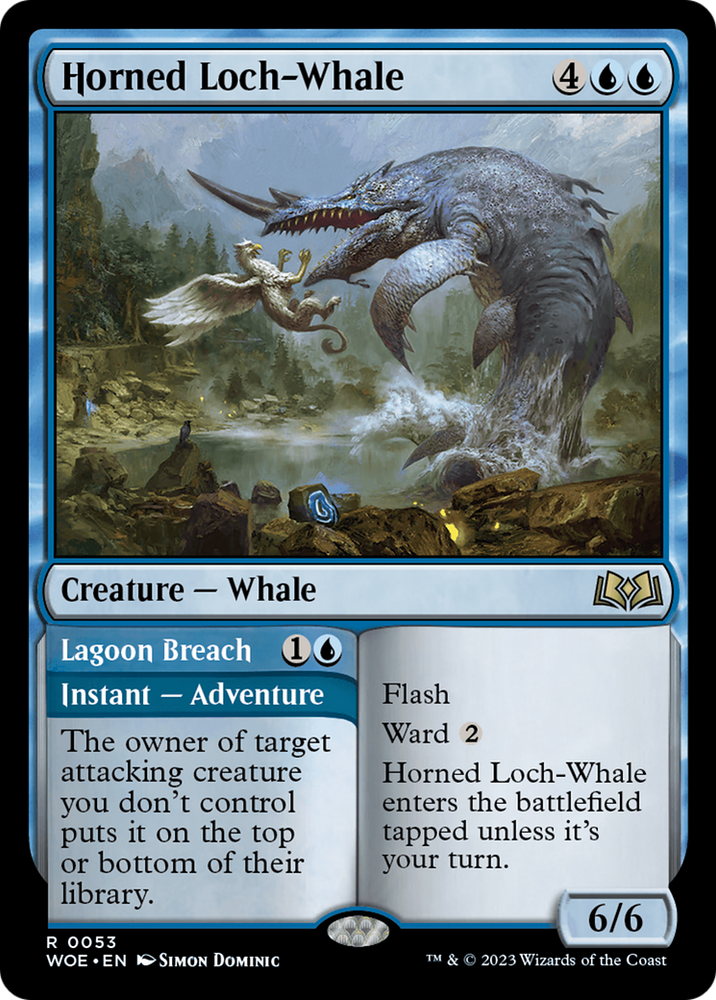 Horned Loch-Whale // Lagoon Breach [Wilds of Eldraine] Magic: The Gathering