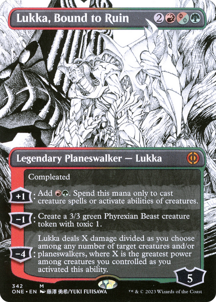 Lukka, Bound to Ruin (Borderless Manga) [Phyrexia: All Will Be One] Magic: The Gathering