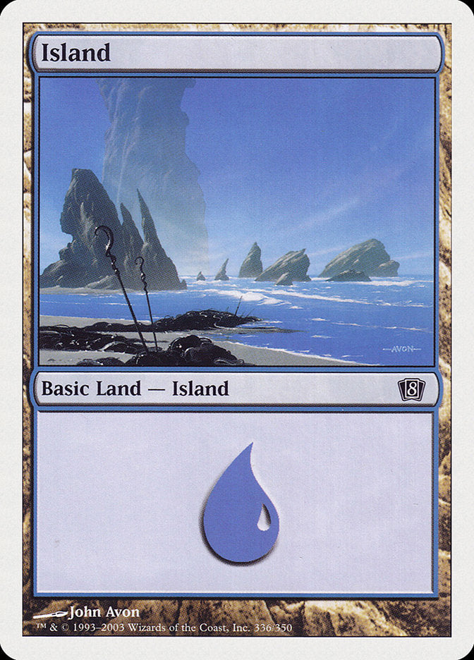 Island (336) [Eighth Edition] Magic: The Gathering