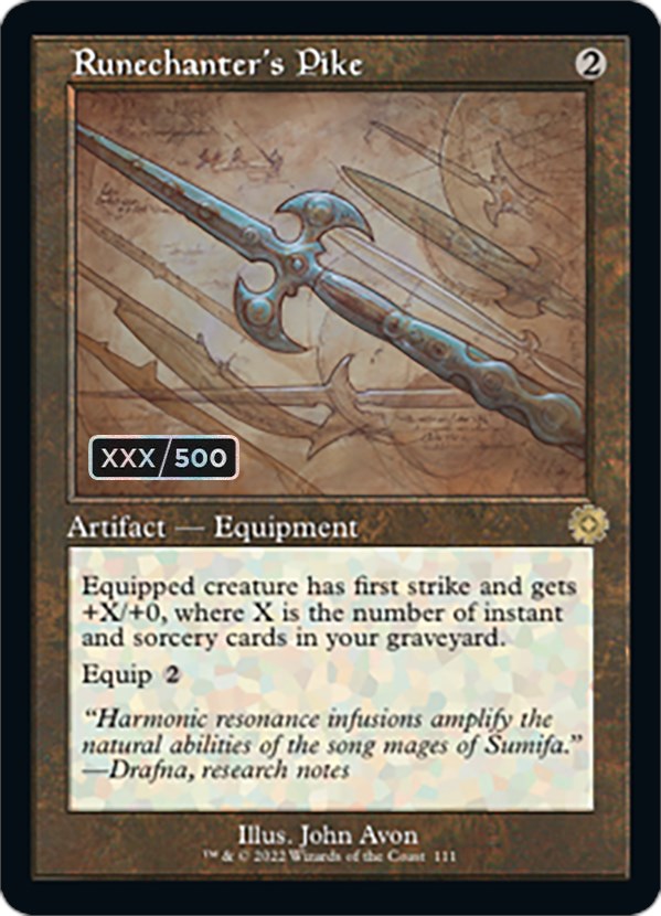 Runechanter's Pike (Retro Schematic) (Serialized) [The Brothers' War Retro Artifacts] Magic: The Gathering