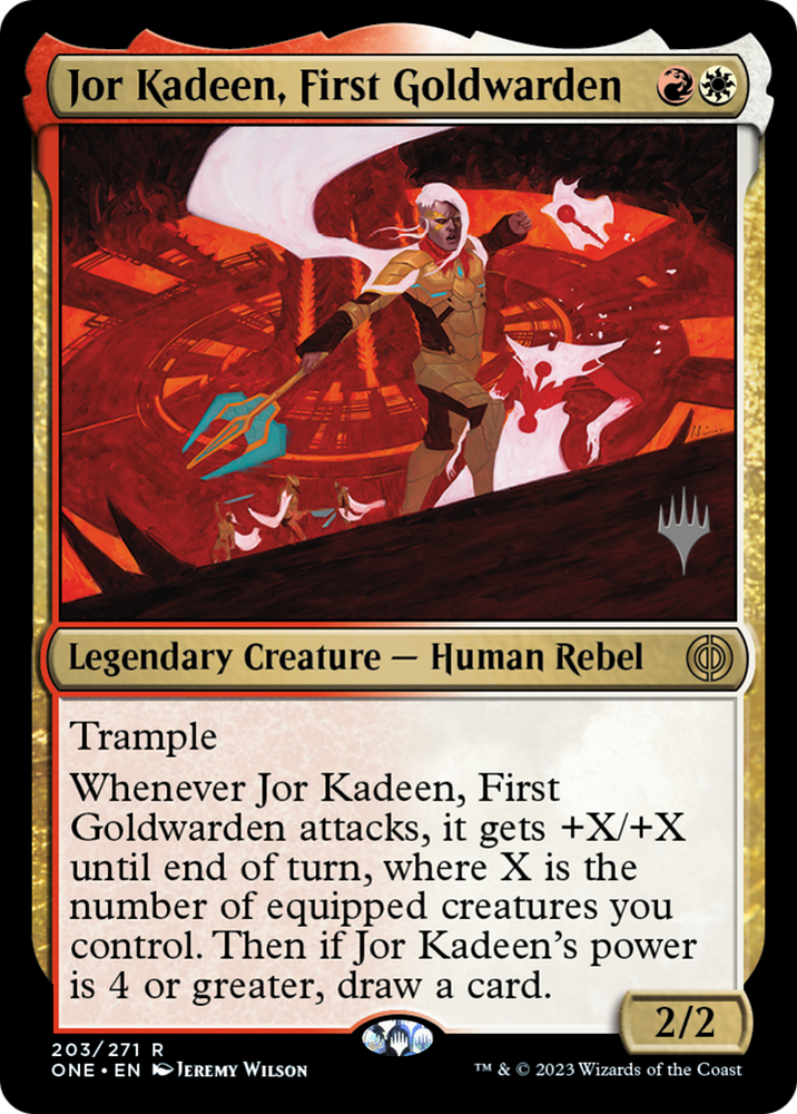 Jor Kadeen, First Goldwarden (Promo Pack) [Phyrexia: All Will Be One Promos] Magic: The Gathering