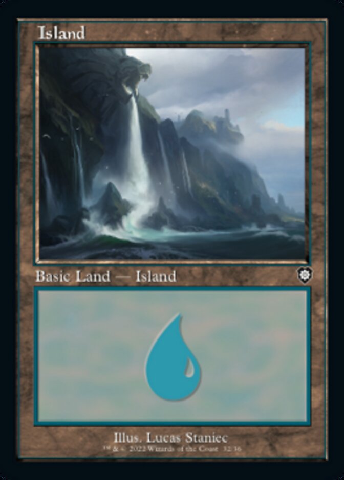 Island (032) (Retro) [The Brothers' War Commander] Magic: The Gathering
