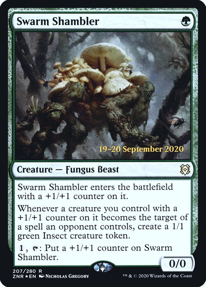 Swarm Shambler [Zendikar Rising Prerelease Promos] Magic: The Gathering