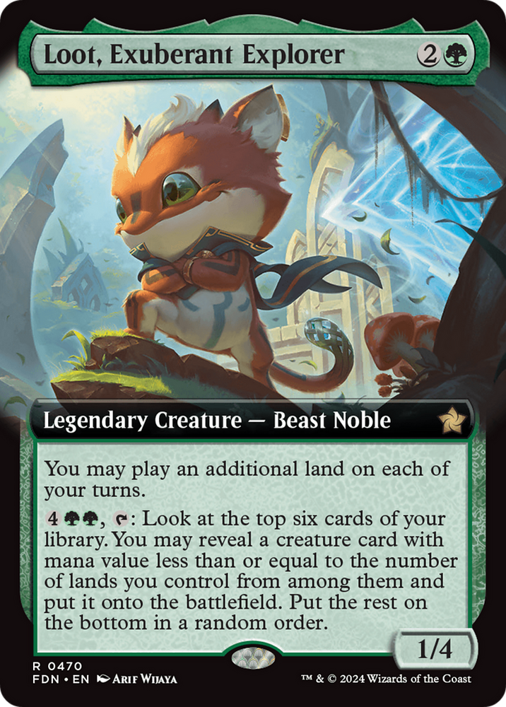 Loot, Exuberant Explorer (Extended Art) [Foundations] Magic: The Gathering