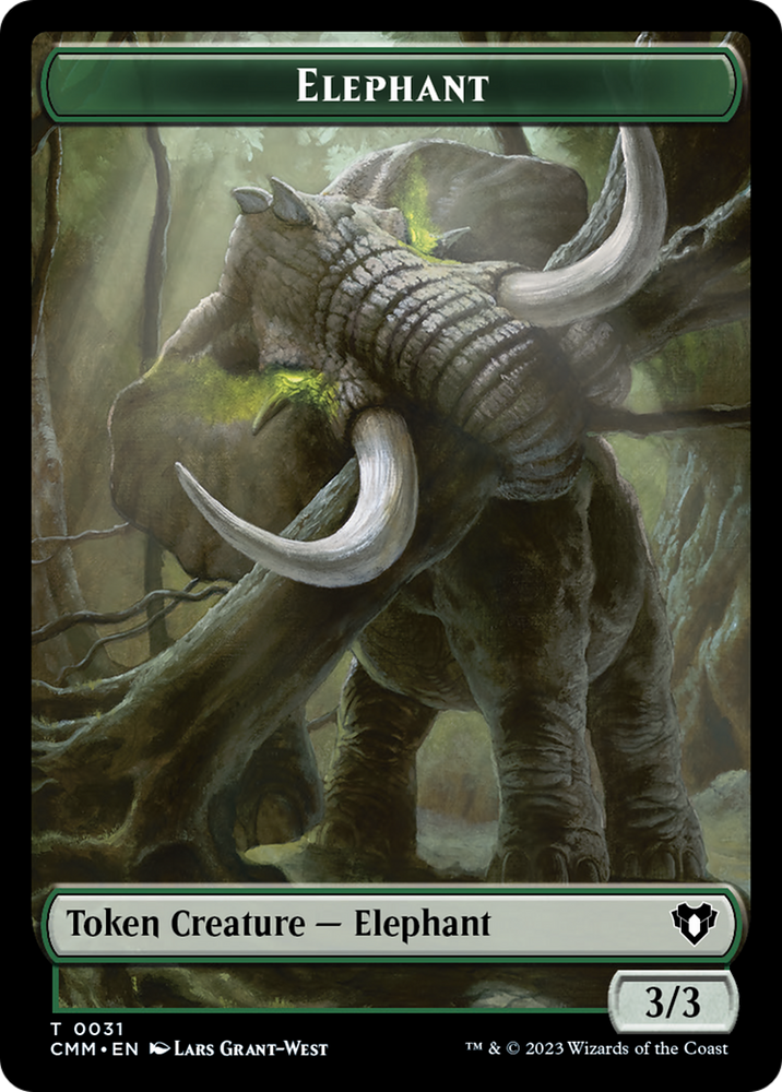 Soldier // Elephant Double-Sided Token [Commander Masters Tokens] Magic: The Gathering