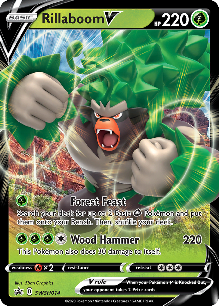 Rillaboom V (SWSH014) (Jumbo Card) [Sword & Shield: Black Star Promos] Pokémon