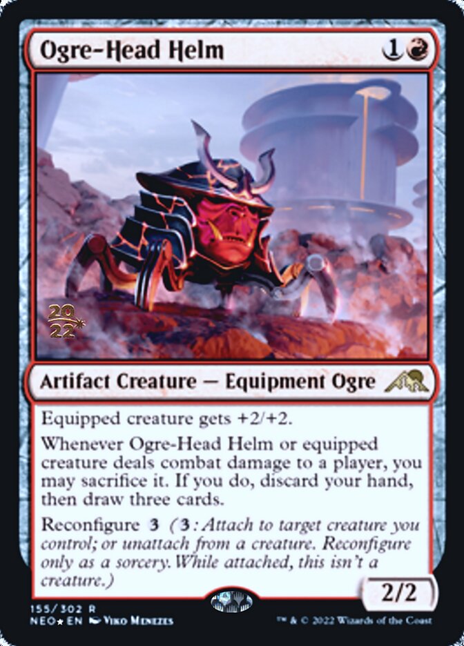 Ogre-Head Helm [Kamigawa: Neon Dynasty Prerelease Promos] Magic: The Gathering