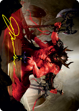 Awaken the Blood Avatar Art Card (Gold-Stamped Signature) [Strixhaven: School of Mages Art Series] Magic: The Gathering