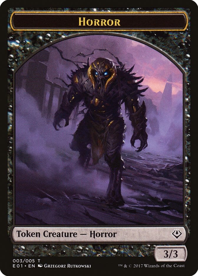 Horror // Zombie Double-Sided Token [Archenemy: Nicol Bolas Tokens] Magic: The Gathering