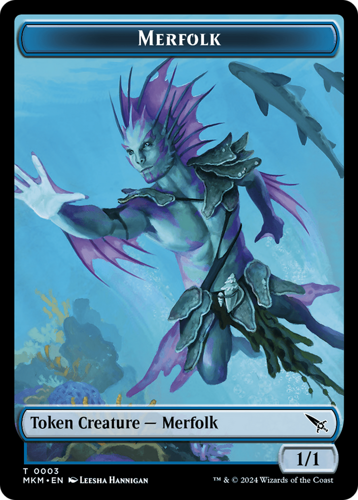 Detective // Merfolk Double-Sided Token [Murders at Karlov Manor Tokens] Magic: The Gathering