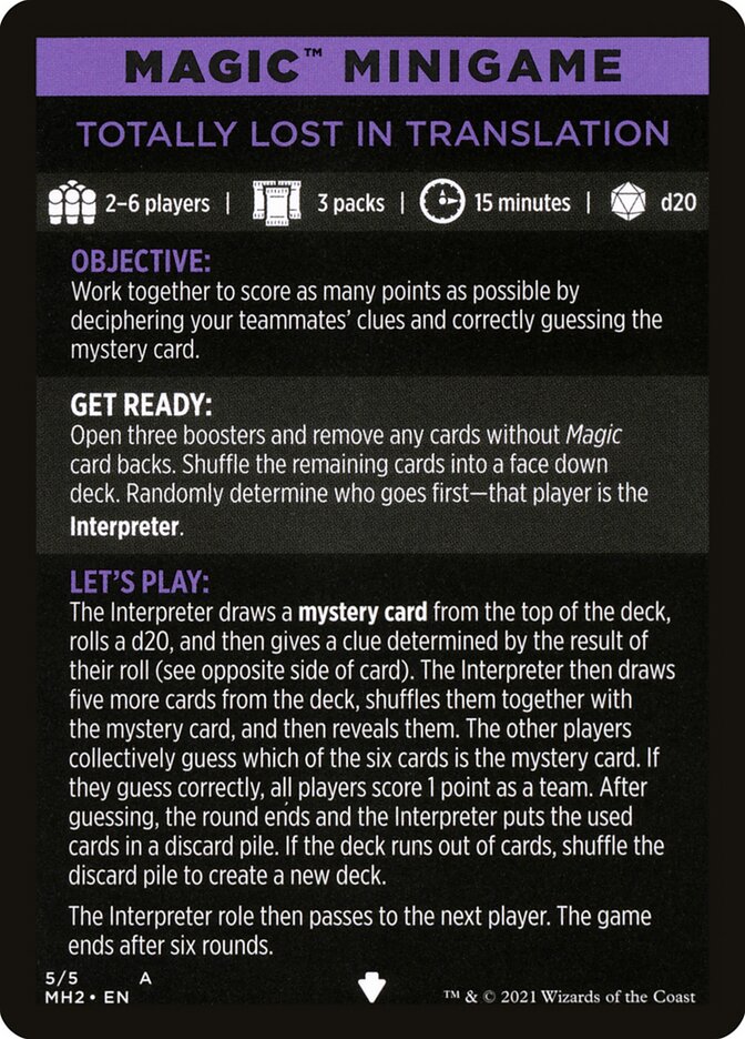 Totally Lost in Translation (Magic Minigame) [Modern Horizons 2 Minigame] Magic: The Gathering