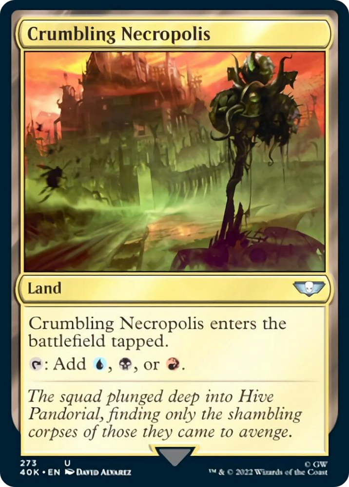 Crumbling Necropolis (Surge Foil) [Warhammer 40,000] Magic: The Gathering