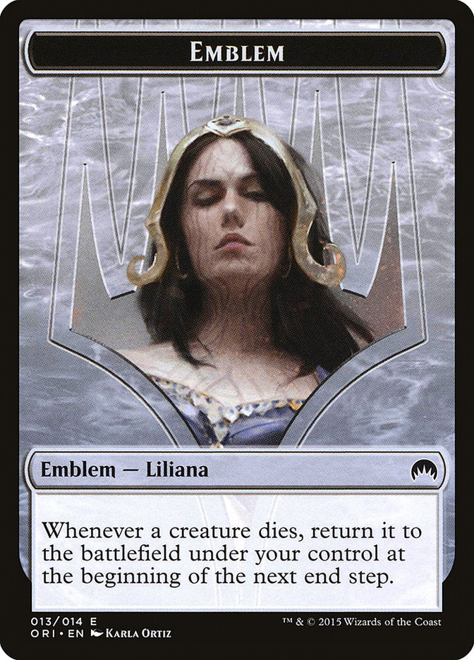Liliana, Defiant Necromancer Emblem [Magic Origins Tokens] Magic: The Gathering