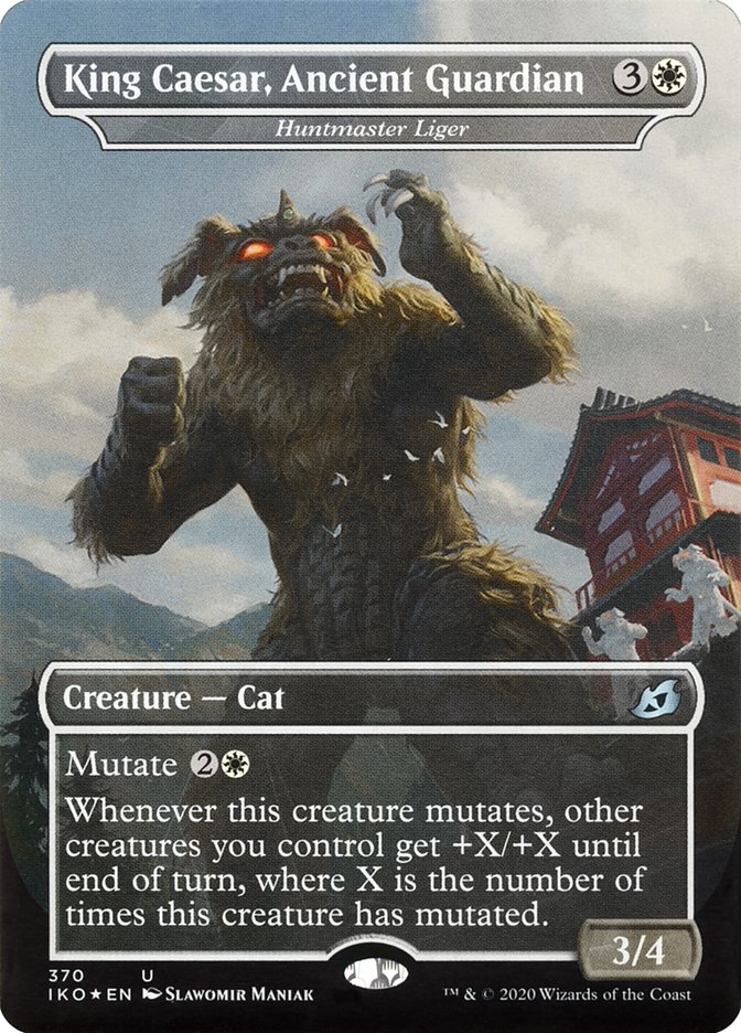 Huntmaster Liger - King Caesar, Ancient Guardian (Godzilla Series) [Ikoria: Lair of Behemoths] Magic: The Gathering