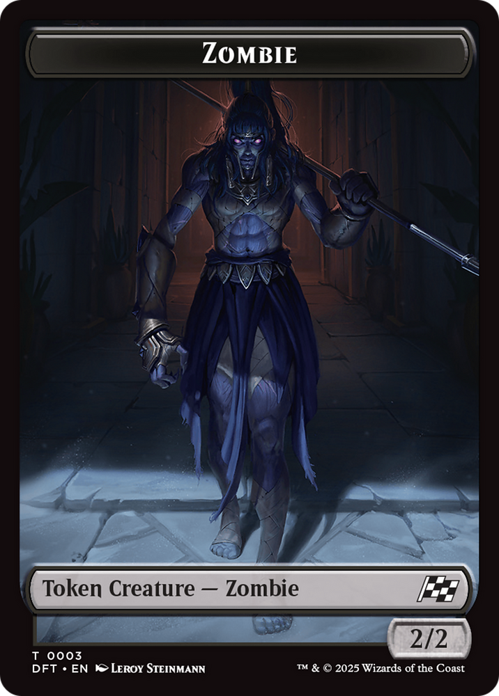Zombie (0007) // Zombie (0003) Double-Sided Token [Aetherdrift Commander Tokens] Magic: The Gathering