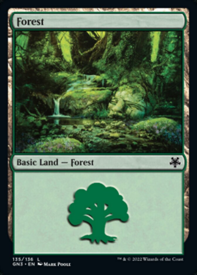 Forest (135) [Game Night: Free-for-All] Magic: The Gathering