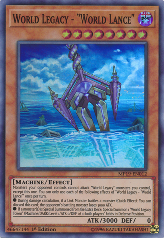 World Legacy - "World Lance" [MP19-EN012] Super Rare - Yugioh Cards For Your TCG Needs