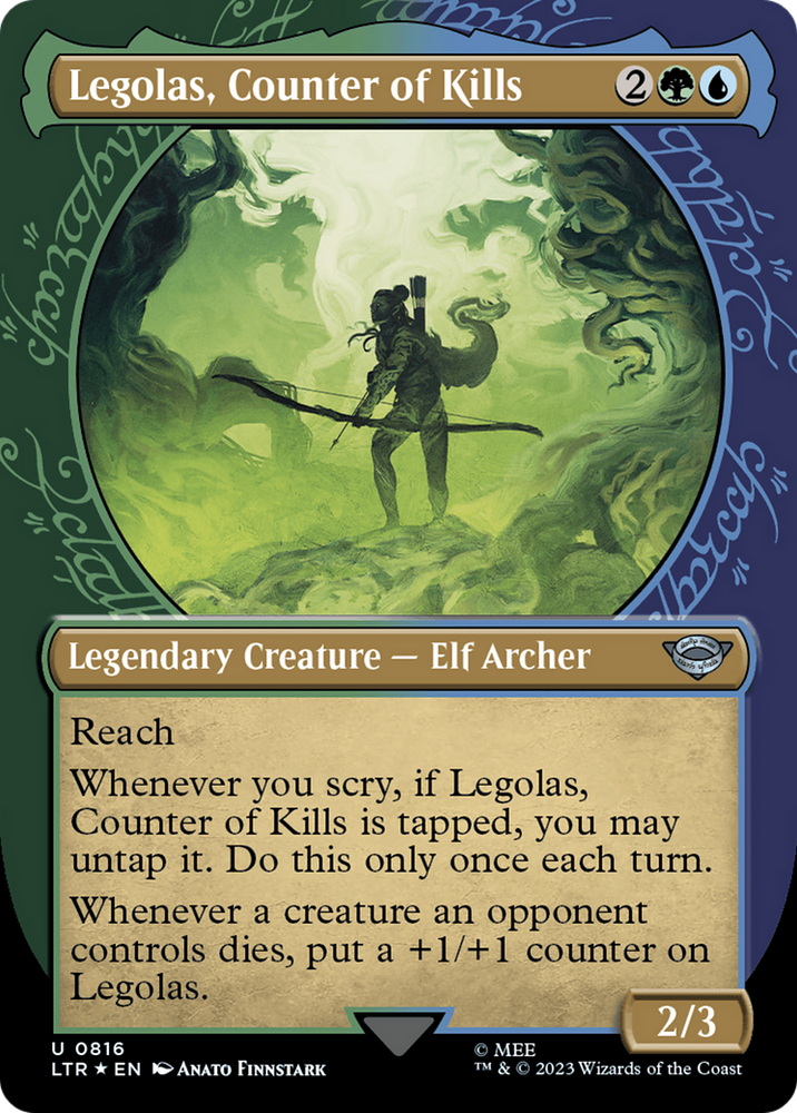Legolas, Counter of Kills (Showcase) (Surge Foil) [The Lord of the Rings: Tales of Middle-Earth] Magic: The Gathering