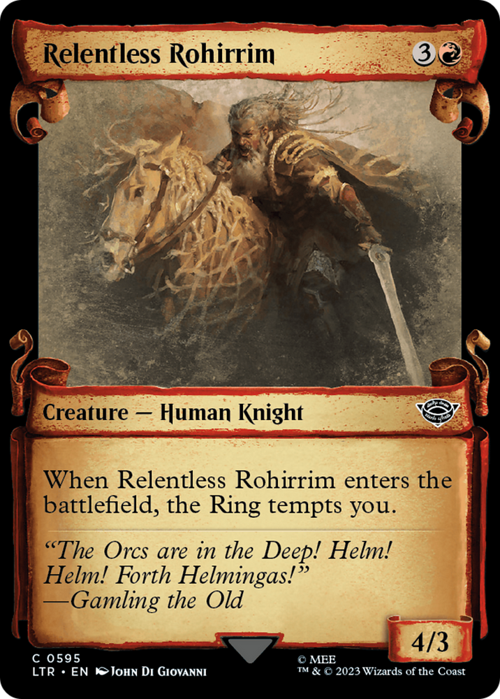 Relentless Rohirrim [The Lord of the Rings: Tales of Middle-Earth Showcase Scrolls] Magic: The Gathering