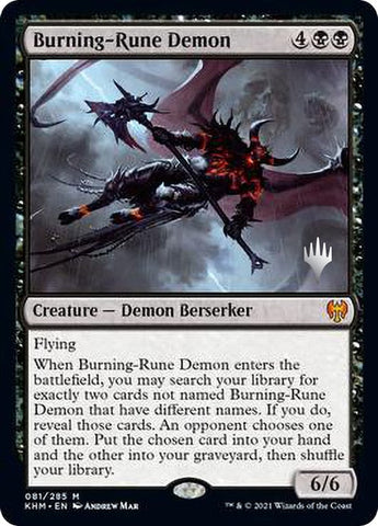 Burning-Rune Demon (Promo Pack) [Kaldheim Promos] Magic: The Gathering