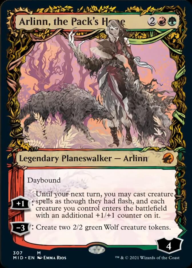 Arlinn, the Pack's Hope // Arlinn, the Moon's Fury (Showcase Equinox) [Innistrad: Midnight Hunt] Magic: The Gathering
